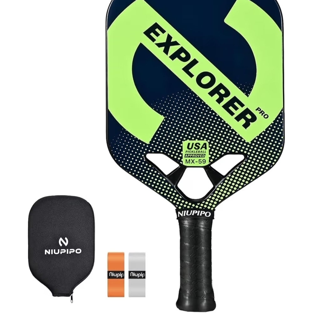Niupipo Explorer Carbon Fiber Pickleball Paddle USAPA Approved 8oz w/ Cover